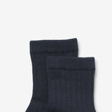 Wheat Main 2 pk Wool Rib Socks Vilde Socks/Tights 1432 navy