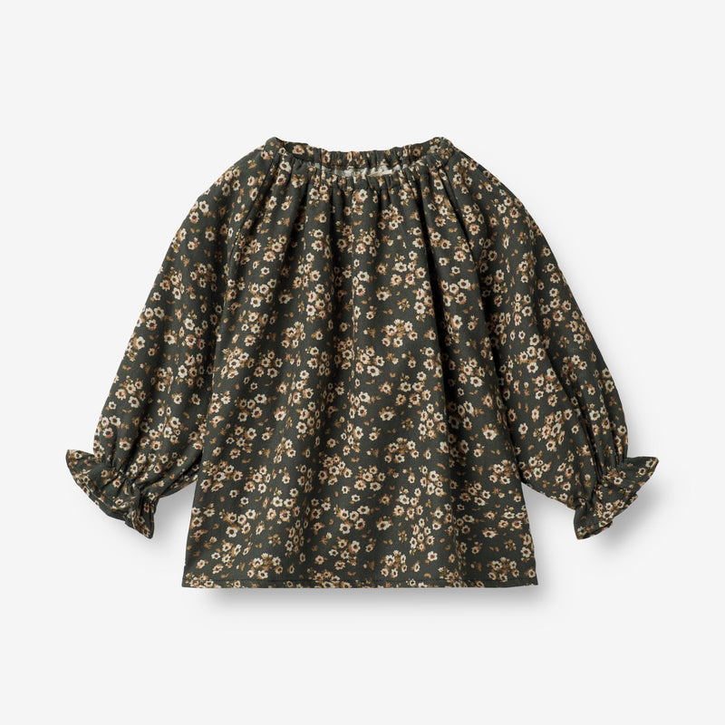 Wheat Main Blouse Nicoline | Baby Shirts and Blouses 0027 black coal flowers