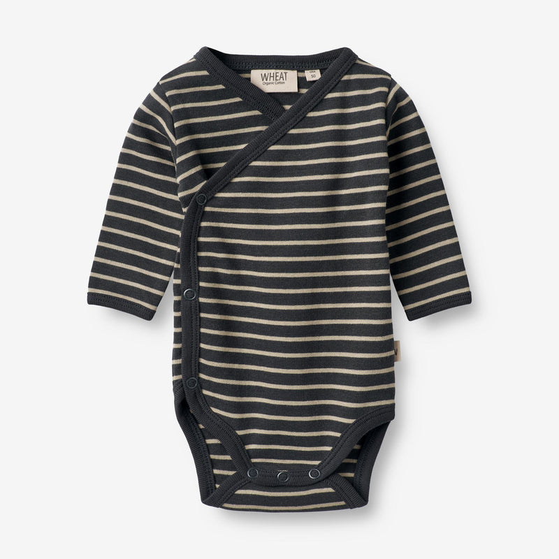 Wheat Main Body Wraparound | Baby Underwear/Bodies 1433 navy stripe