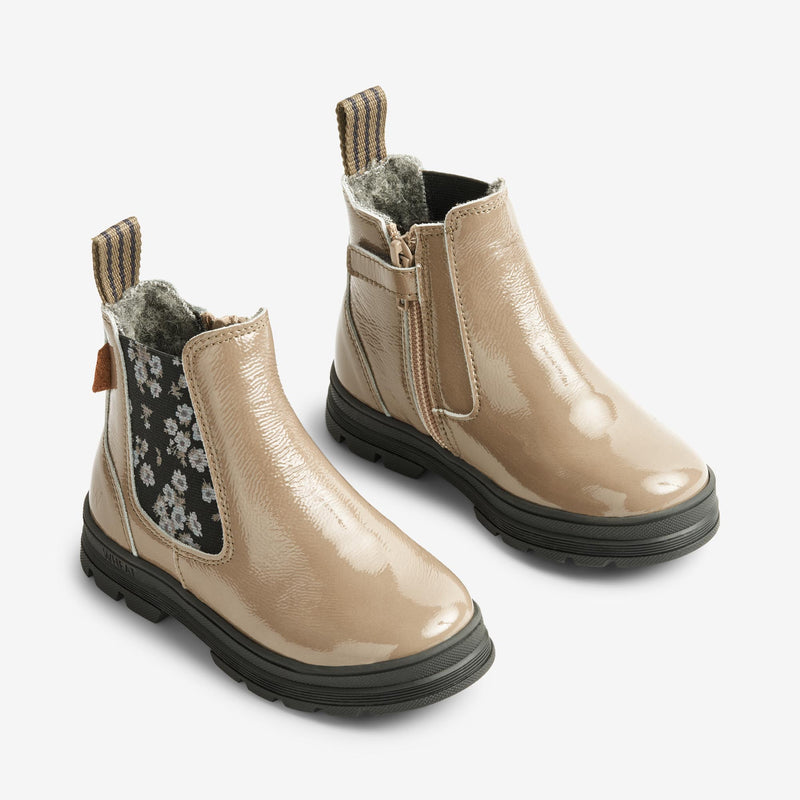 Wheat Footwear Chai Wool Chelsea Patent Winter Footwear 0090 taupe