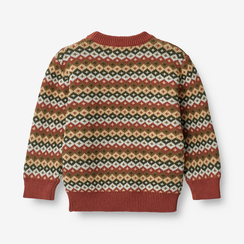 Wheat Main Jacquard Pullover Elias Knitted Tops 2079 multi red