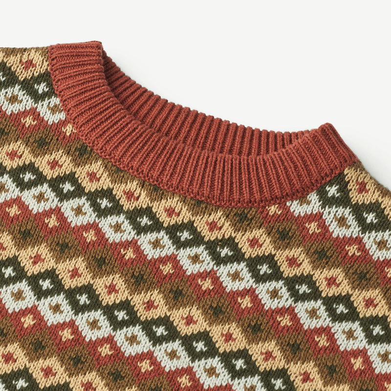 Wheat Main Jacquard Pullover Elias Knitted Tops 2079 multi red