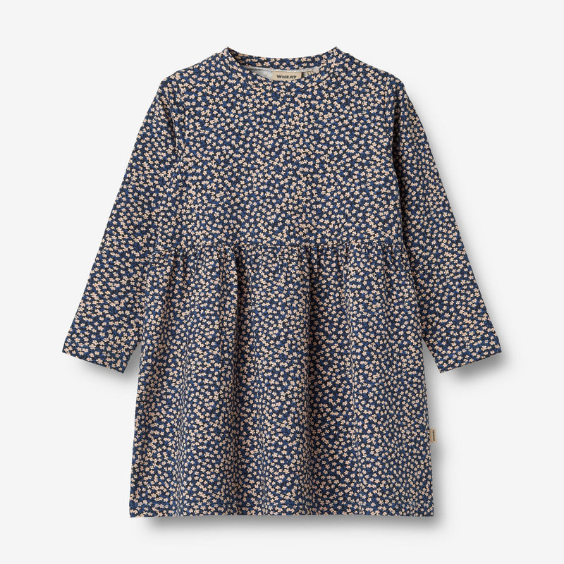 Wheat Main Jersey Dress L/S Sessa Dresses 1481 blue flowers