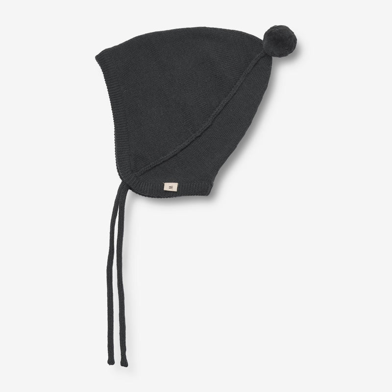 Wheat Outerwear Knit Bonnet Liro | Baby Outerwear acc. 0025 black coal