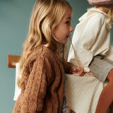 Wheat Main Knit Cardigan Celia Knitted Tops 5073 caramel