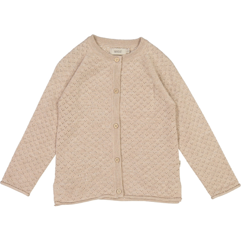 Wheat Main Knit Cardigan Hera Knitted Tops 3204 khaki melange