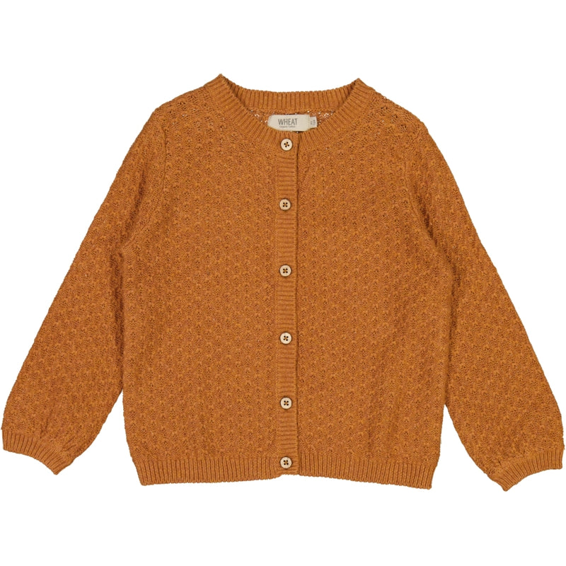 Wheat Main Knit Cardigan Magnella Knitted Tops 3025 cinnamon melange