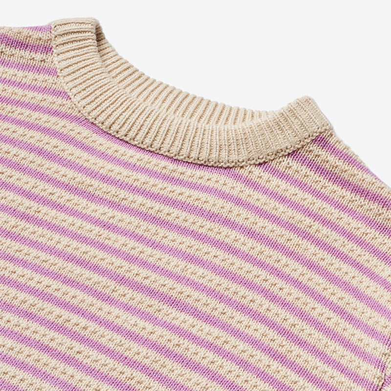 Wheat Main Knit Pullover Chris Knitted Tops 4501 iris stripe