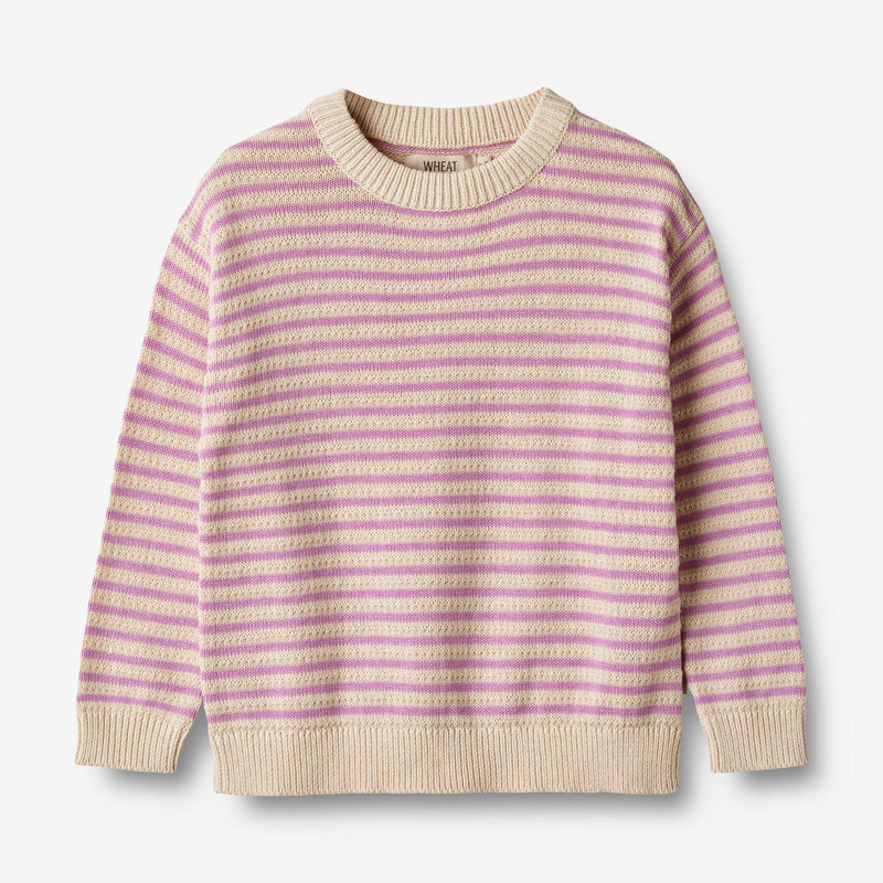 Wheat Main Knit Pullover Chris Knitted Tops 4501 iris stripe