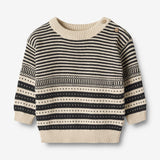 Wheat Main Knit Pullover Janus Knitted Tops 1432 navy