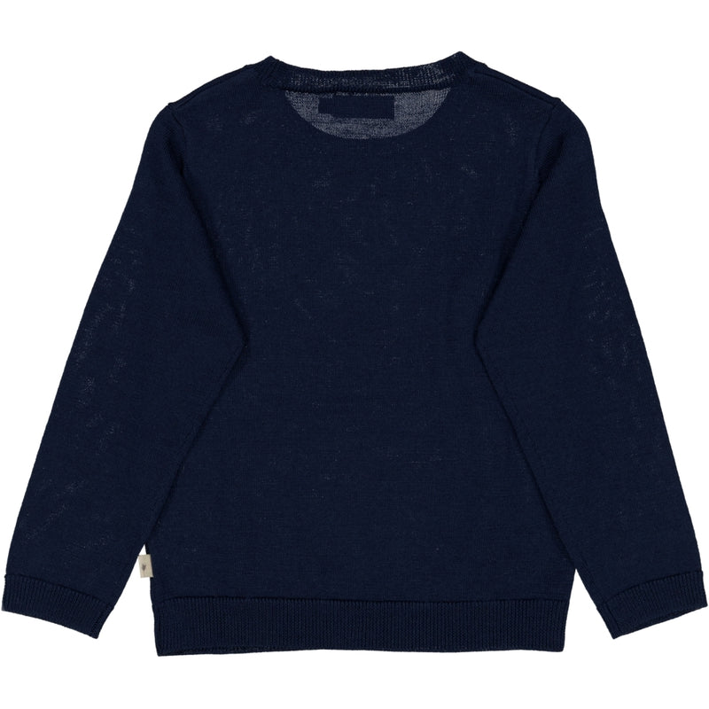 Wheat Main Knit Pullover Maui Knitted Tops 1432 navy