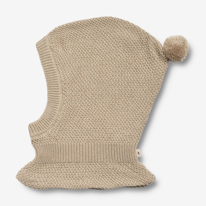 Wheat Outerwear Knitted Balaclava Pomi | Baby Outerwear acc. 3231 soft beige