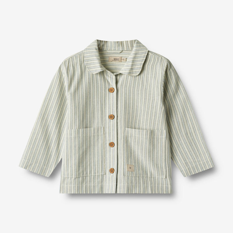 Wheat Main Overshirt Ghita Shirts and Blouses 4109 aquablue stripe