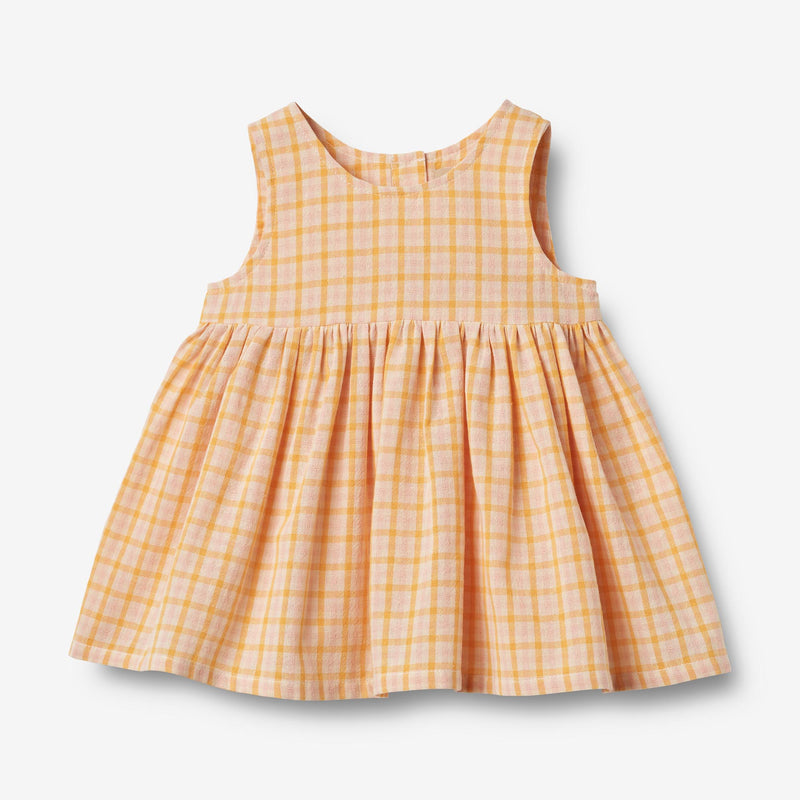 Wheat Main Pinafore Wrinkles Sienna Dress 9448 yellow check