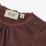 Wheat Main Rib Body Lotta | Baby Underwear/Bodies 2118 aubergine