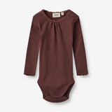 Wheat Main Rib Body Lotta | Baby Underwear/Bodies 2118 aubergine