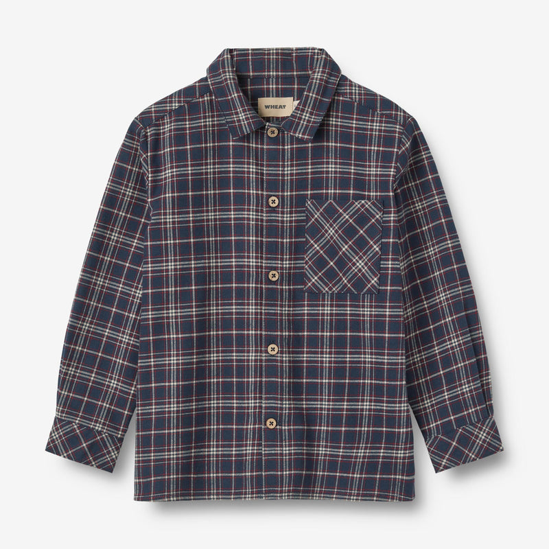 Wheat Main Shirt Oscar Shirts and Blouses 1437 navy check