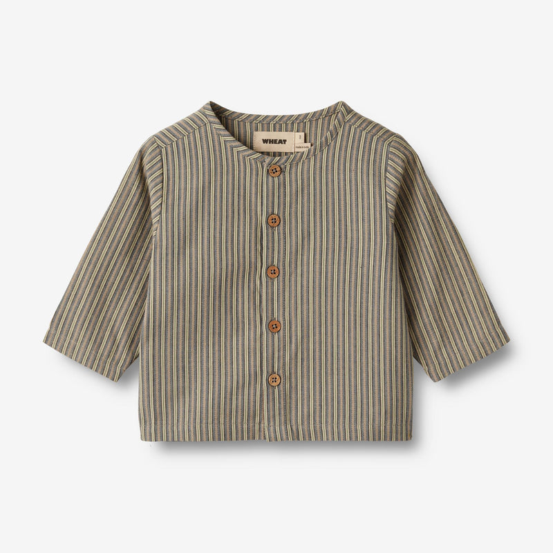 Wheat Main Shirt Shelby Shirts and Blouses 1117 blue green stripe