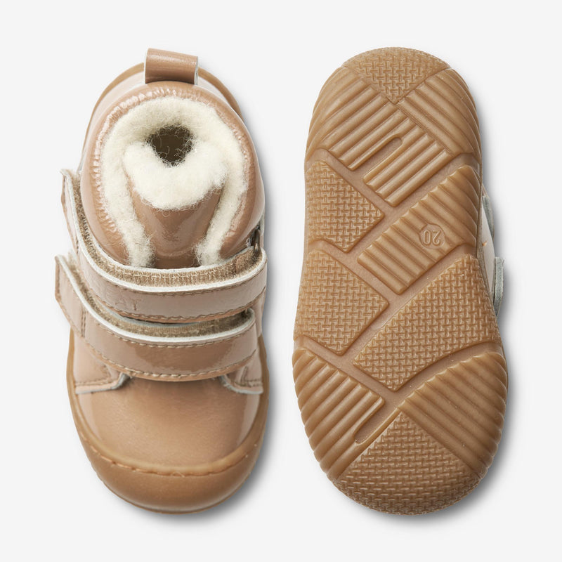 Wheat Footwear Snugga Wool Patent | Baby Prewalkers 9011 beige