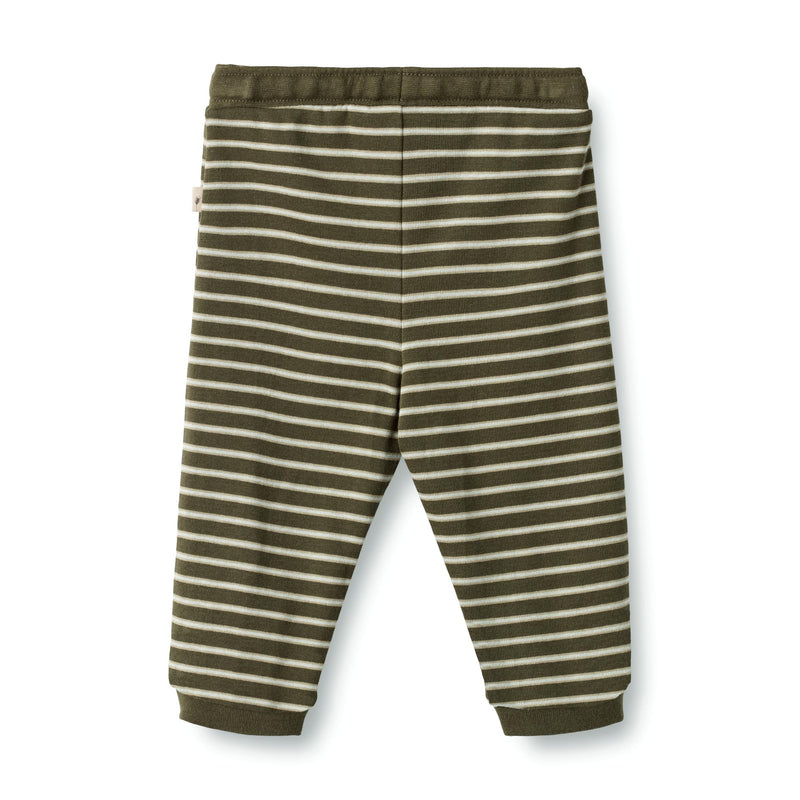 Wheat Main Soft Pants Leo | Baby Trousers 4076 dark green stripe