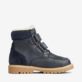 Wheat Footwear Stewie Tex Velcro Leather Winter Footwear 1432 navy