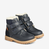 Wheat Footwear Stewie Tex Velcro Leather Winter Footwear 1432 navy