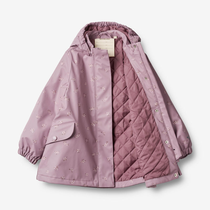 Wheat Outerwear Thermo Rain Jacket Rika Rainwear 1353 soft lilac flowers