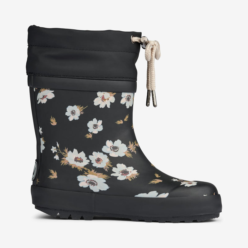 Wheat Footwear Thermo Rubber Boot Print Rubber Boots 0035 black flowers