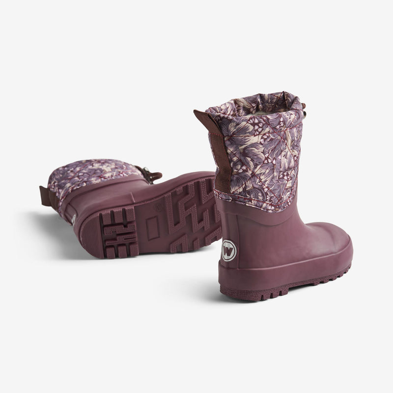 Wheat Footwear Thermo Snowboot Drizzle Rubber Boots 1177 purple tulips