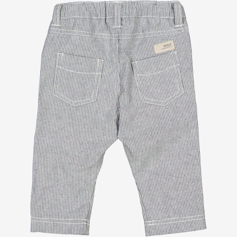 Wheat Main  Trousers Edvard | Baby Trousers 1197 navy denim stripe