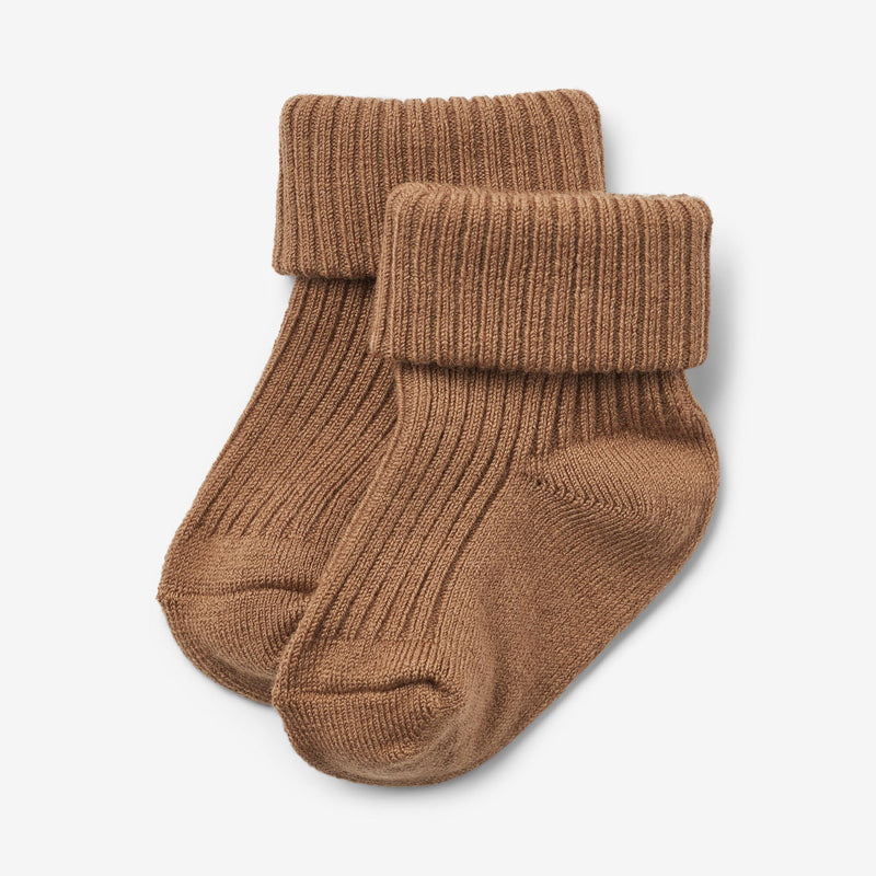 Wheat Main Wool Rib Socks Ziggy Socks/Tights 5073 caramel