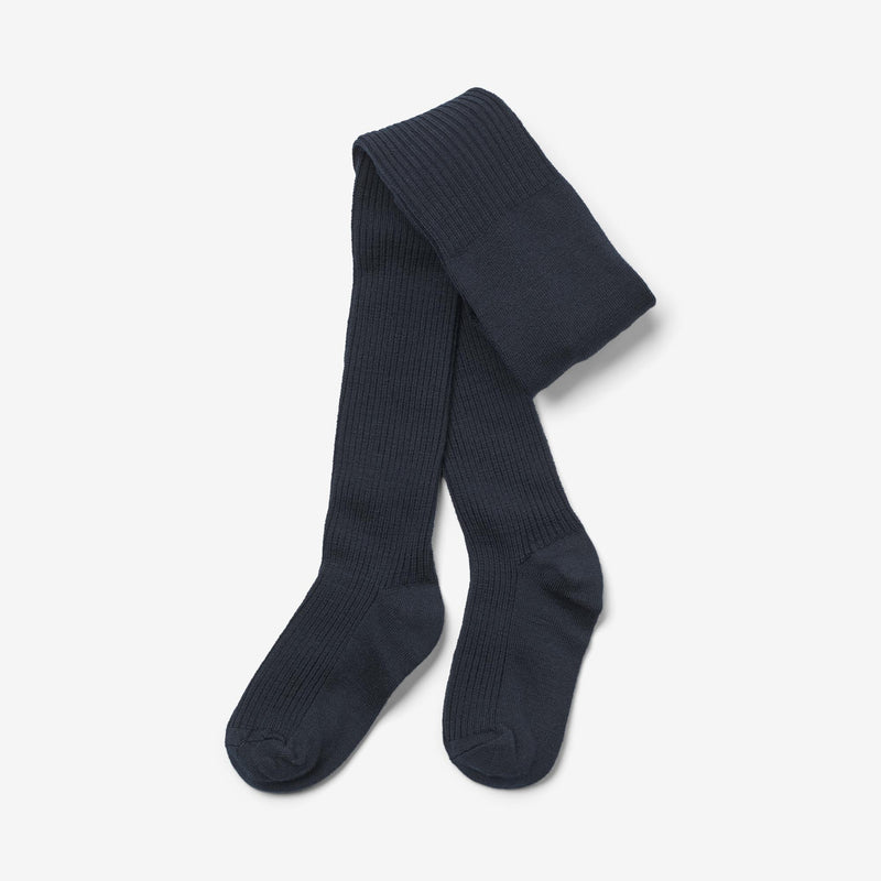 Wheat Main Wool Rib Tights Robin Socks/Tights 1432 navy